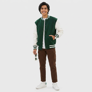Dernier produit Veste bomber de baseball pour homme grande taille Prix ​​bas Patchs personnalisés Broderie logo Veste universitaire pour homme - Product Image 1