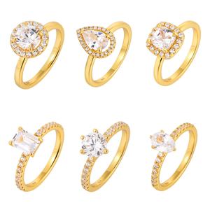 Anillo fino QX Vermeil 925 Anillo de plata esterlina Compromiso Joyería fina de lujo Anillos DE BODA chapados en oro de <span class=keywords><strong>18K</strong></span> para mujer - Product Image 1