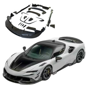 Kit Carrozzeria in Fibra di Carbonio Stile Msy per <span class=keywords><strong>Ferrari</strong></span> <span class=keywords><strong>SF90</strong></span>: Spoiler Anteriore, Diffusore Posteriore e Alettone - Product Image 1