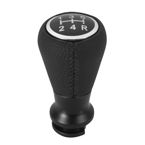 Poignée de levier de vitesse de voiture en cuir noir avec surpiqûres ergonomiques pour transmission manuelle Peugeot - Product Image 4