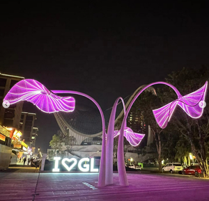 Escultura de Paisaje Grande con Luz LED de Flores de Acero Inoxidable Moderna Senzhao - Product Image 5