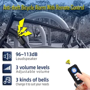 Alarme de motor sem fio para segurança de bicicleta, sistema de controle anti-roubo para bicicleta elétrica e-bike, com alarme de segurança remoto para bicicleta