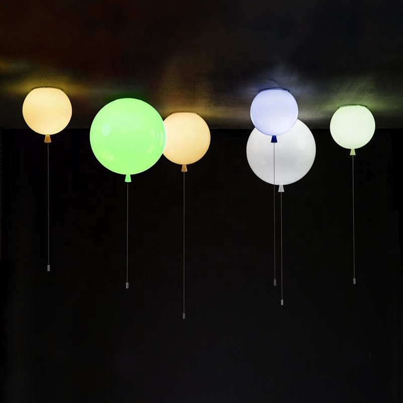 Nordic Modern LED Children's Ceiling Lighting Chandelier for Living Room with Colored Bubble Balloon Ceiling Fixture Lamps Decor