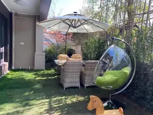 XINGTUO — chaise balançoire transparente, support de sol, bulles en acrylique, doré, pour salon jardin, offre spéciale