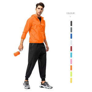 Primavera hombres mujeres abrigo ligero secado rápido deporte correr al aire libre senderismo lluvia cremallera impermeable Unisex chaqueta cortavientos con capucha - Product Image 5