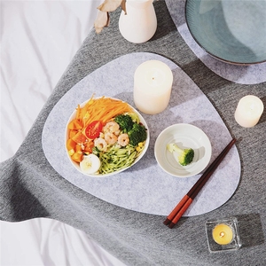 Modern Eco-Friendly Polyester <b>Felt</b> Plate Mat Irregular Shape Daily Use Home Accessory with Laserable Logo Durable Carton Packed - Product Image 3