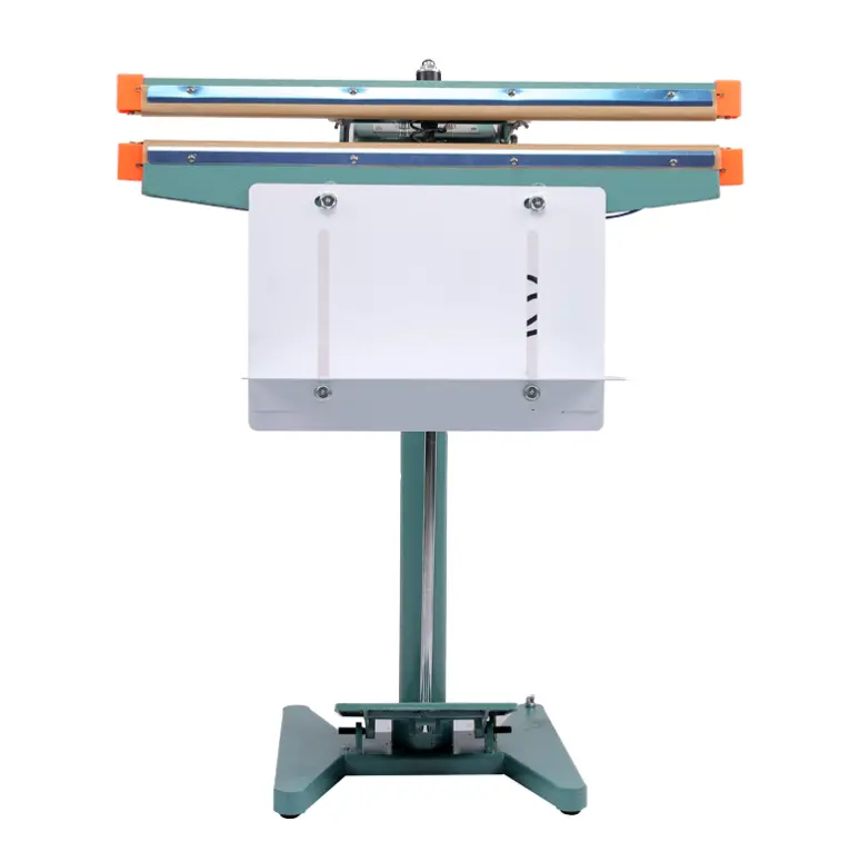 DUOQI PFS-650*2 double sealer food industry aluminum frame foot pedal heat bag sealer plastic bag heat sealing machine