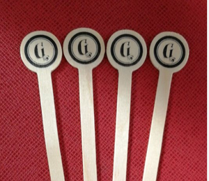 Karlniko Tùy Chỉnh In Bằng Gỗ Cà Phê Khuấy 6 "Đầu Tròn Lùn Gậy Gói 100 - Product Image 5