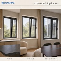 Système de fenêtres à battants et à basculer en aluminium, fenêtres en aluminium à vitrage fixe avec moustiquaire pour villa et hôtel