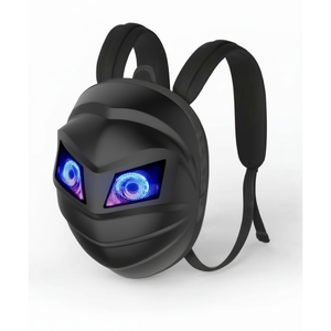 Mochila LED de tela Oxford ABS unisex con luz nocturna, estilo motociclista, cierre de cremallera, para todas las estaciones, para niños, uso diario. - Product Image 1