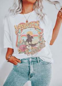 Camiseta de algodón 100% de música country de Tennessee Nashville, holgada, para hombre y mujer, nuevo diseño, estampado personalizado - Product Image 5