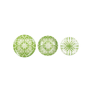 Set di Stoviglie in Porcellana Verde Batik, Servizio da Tavola 18 Pezzi - Product Image 1