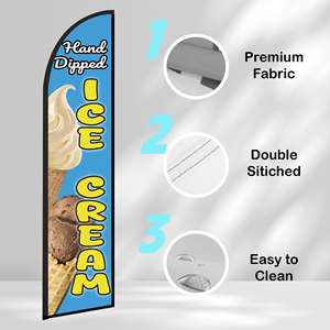 Banderas de Plumas Personalizadas de Alta Calidad de 2.5*11.5 PIES con Diseño de Helado, Bandera de Playa para Fiestas en la Playa y Promociones Publicitarias - Product Image 3