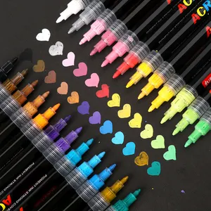 ANI 12/24 цветов акриловые маркеры на водной основе, набор акриловых ручек для рисования, маркеры для изобразительного искусства, для дерева, керамики, металла, ткани, холста