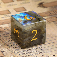 Dés de jeu de société D&D en pierre précieuse polyédrique de luxe faits à la main, effet œil de chat jaune doré, 1 pièce