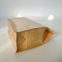Sacs à collation portables en papier kraft, écologiques, à fermeture éclair, à huit côtés, résistants à l'huile