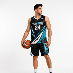 Ensemble d'uniformes de basketball unisexes personnalisables sans manches, avec logo personnalisé, impression par sublimation, fermeture à cordon en maille respirante - Product Image 2