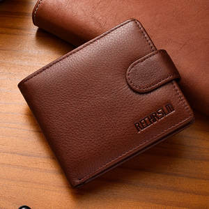 Cartera de negocios Retro con doble cremallera plegable para hombre, cartera minimalista de gran capacidad con bolsillo frontal, Cartera de cuero genuino para hombre - Product Image 2