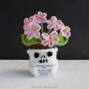 Planta Artificial en Maceta, Muñeca de Algodón Tejida a Mano, Planta de Ganchillo Hecha a Mano para Halloween - Product Image 4