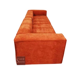 Luxury Cheap Price Brown Sectional Upholstered Couch Lint Fabric Velvet Lounge Sofa <strong>2</strong> <strong>Seater</strong> for Home Living Room Sofa <strong>Settee</strong> - Product Image 3
