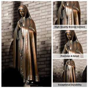 Escultura <span class=keywords><strong>de</strong></span> Bronce <span class=keywords><strong>de</strong></span> la Virgen María a Tamaño Real Personalizada, Pose <span class=keywords><strong>de</strong></span> Oración, Decoración Religiosa para Interiores - Product Image 4