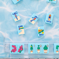 Portofino Blaue Amerikanische Mahjong-Steine Luxuriöse Umweltfreundliche Acryl-Steine Perfekt für Familie, Club, Innenbereich und Sommerunterhaltung