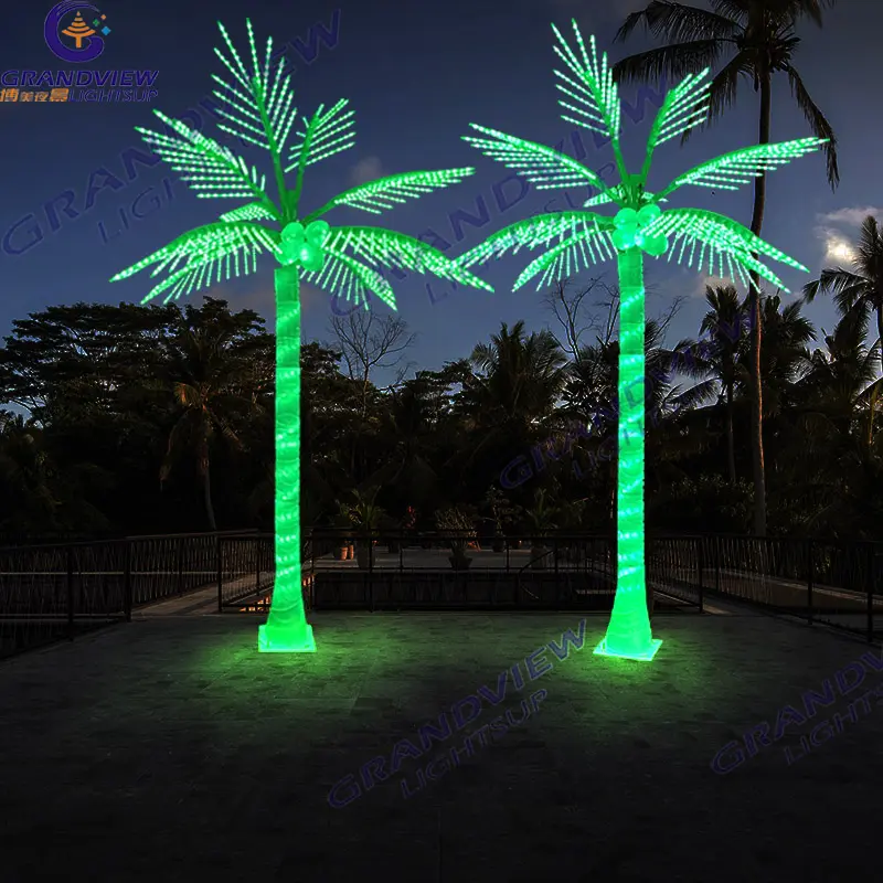 Кокосовая Пальма со светодиодной подсветкой для наружного украшения, водонепроницаемая пальма, праздничное украшение