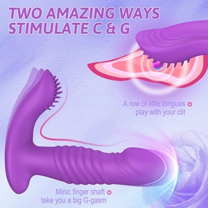 Steker Anal silikon teleskopik pria, Dildo 7 getaran frekuensi 3 frekuensi dapat ditarik pemijat steker prostat - Product Image 5