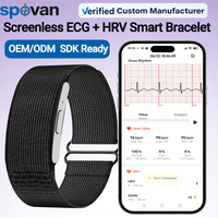 Gelang Pintar Tanpa Layar Monitor ECG HRV Pelacak Kebugaran Tanpa Layar dengan Desain Detox Digital dan SDK API untuk OEM ODM