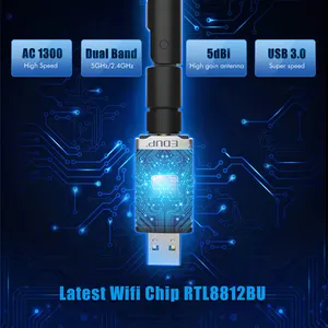 EDUP EP-AC1686 1300Mbps 802.11AC USB Wi-Fi מתאם אלחוטי Dongle dual band רשת WiFi מתאם dongle כרטיס