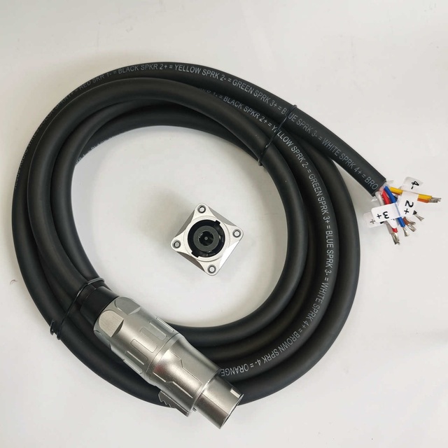 Premium 8-Core NL8 Speakon Speaker Cable Braid Shielded PVC Color-Coded Heavy-Duty High-Power Audio Cord for Car Home Theater