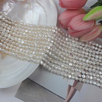 Chaîne de perles baroques d'eau douce naturelles de qualité supérieure, 6-7 mm, polies des deux côtés, haute brillance, bijoux de luxe en gros