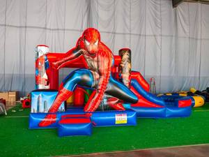 Combo gonflable Spider Hero avec toboggan et trampoline, trampoline de location robuste pour les événements - Product Image 2