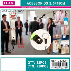 Ilan Accessories Cordino 2,5x45 cm per badge e tessere identificative - Product Image 3