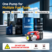 Kit de pompe de transfert de carburant sans fil portable 21V, pompe à siphon électrique pour diesel, essence et huile avec batterie, pompe à carburant auto-amorçante