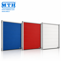 Porte sectionnelle industrielle à isolation thermique MTH, en acier prélaqué, personnalisable en plusieurs couleurs RAL, avec panneau PU de 40 mm et protection anti-pincement