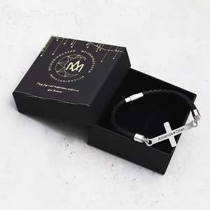 Broche magnético grabable con <span class=keywords><strong>nombre</strong></span> DIY para hombre y mujer, Cruz <span class=keywords><strong>de</strong></span> acero inoxidable Love Jesus Christ para pulsera, cuero <span class=keywords><strong>de</strong></span> moda para pulsera - Product Image 5