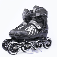 Patins à roulettes ajustables d'extérieur respirants à 4 roues avec cadre en aluminium rétractable, 4 tailles, roues en PU, roulements ABEC-7 pour hommes