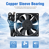 Ventilador USB de CC de 80 mm y 3.2 Pulgadas, Ventiladores de PC Silenciosos de CC de 80 mm, Ventilador de Refrigeración sin Escobillas de Flujo Axial de 5 Voltios WKH 8025, Ventiladores para Computadora