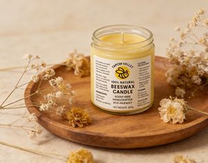 Bougie naturelle en cire de soja et de cire d'abeille Tapom Valley, 200g, Zimbabwe, pour anniversaires, mariages et fêtes - Product Image 2