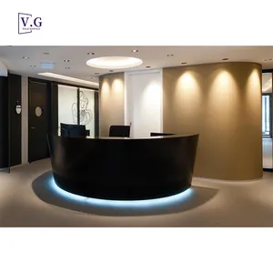 Black Dental Care Front Desk Manufacturer High Quliat Round Shape Custom Size Dental Counter