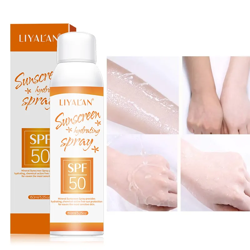 OEM Private Label all'ingrosso cura della pelle impermeabile resistente al sudore sbiancante crema solare corpo e viso Spray solare