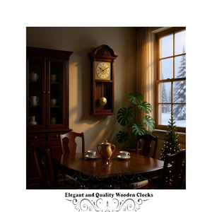 Horloge murale à pendule en quartz, style <span class=keywords><strong>grand</strong></span>-père, antique, de luxe, en bois, européenne, pour salon, avec aiguilles, encadrée, colonnes de porte sculptées, nature morte - Product Image 1
