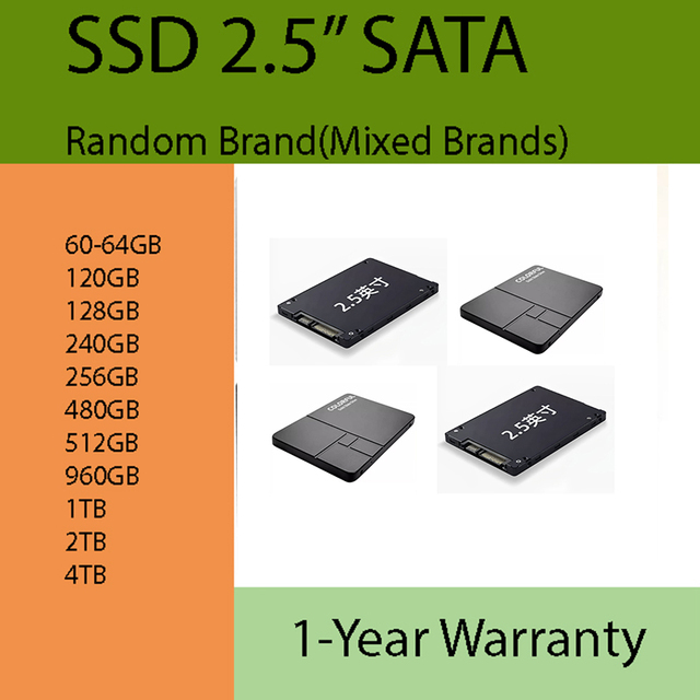 Internal 2.5" SATA3 SSD 60GB-4TB for Laptops & Desktops