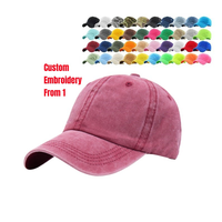 Pas Cher Personnalisé Hommes Femmes Uni Bleu Jeans Vintage Tissu Denim Délavé Sangle Dessus Casquettes de Baseball et Chapeaux de Papa
