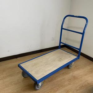 अनुकूलन योग्य 300 किलोग्राम भारी शुल्क कार्बन स्टील ट्रॉली गाड़ी चार पहिया ठोस धातु हैंडकार्ट खरीदारी के लिए मंच के साथ - Product Image 4