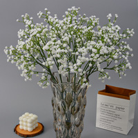 Fleurs artificielles en caoutchouc souple à 3 branches, effet toucher réel, gypsophile en soie, pour bouquet de mariage, décoration intérieure, vente en gros