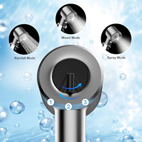 Pommeau de Douche Supermarché en Promotion avec Arrêt d'Eau à Bouton Unique, Réglage de Pression et Filtration, Robinet de Salle de Bain