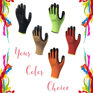 Gants de travail de sécurité antidérapants en tricot de <span class=keywords><strong>Nylon</strong></span> rouge, paume en caoutchouc recouverte de <span class=keywords><strong>Latex</strong></span> froissé - Product Image 3