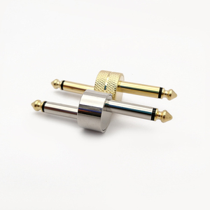 OEM <span class=keywords><strong>1</strong></span>/<span class=keywords><strong>4</strong></span> inch TS Mono <span class=keywords><strong>Jack</strong></span> Gouden Tip Gladde Chroom Geknurld Omhulsel Soldeerconnector voor Gitaar Bas Draad Fabriekslevering Aangepast - Product Image 2